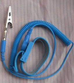 HT1911-2 esd wrist strap, blue with pu line